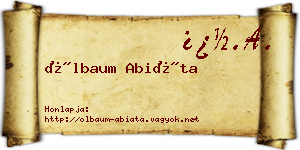Ölbaum Abiáta névjegykártya